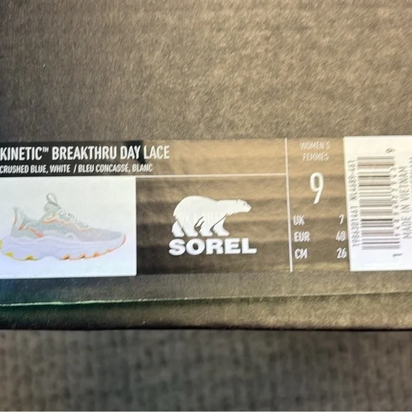 Sorel Women's Light Blue and Coral Athletic Lace-Up Sneakers - Picture 6 of 6